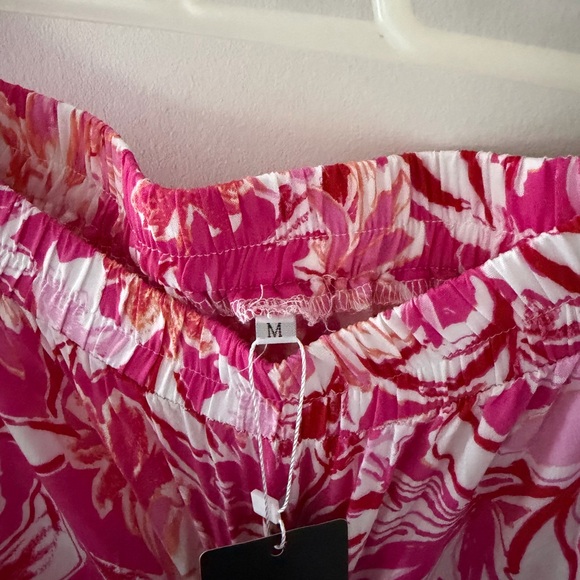 Floral Pink & White Maxi Skirt with Elastic Waist - Picture 5 of 6